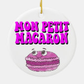 Mon Petit Macaron Retro Groovy Text Keramik Ornament (Hinten)
