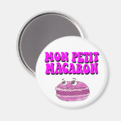 Mon Petit Macaron Retro Groovy Text Magnet (Vorderseite/Rückseite)