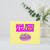 Mon Petit Macaron Retro Groovy Text Postkarte (Stehend Vorderseite)