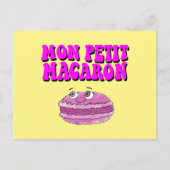 Mon Petit Macaron Retro Groovy Text Postkarte (Vorderseite)