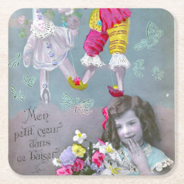 Mon petite coeur dans ce baiser 2 rechteckiger pappuntersetzer