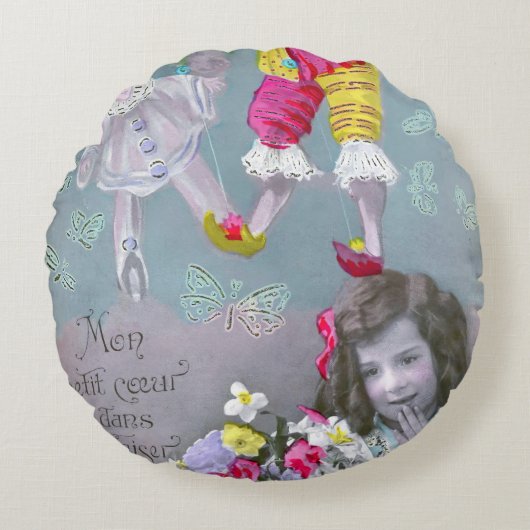 Mon petite coeur dans ce baiser 2 rundes kissen (Vorderseite)