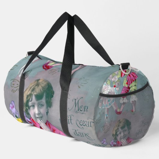 Mon petite coeur dans ce baiser duffle bag (Rechte Ecke)