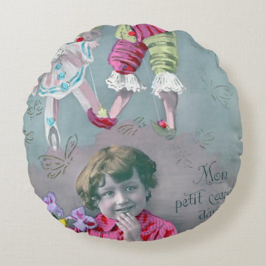 Mon petite coeur dans ce baiser rundes kissen (Vorderseite)