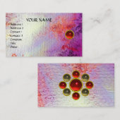MON Red Ruby, Gray Agate, hell rot, weiß, violett Visitenkarte (Vorne/Hinten)