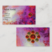 MON RUBY, AGATA , knallrote violette Perle Visitenkarte (Vorne/Hinten)