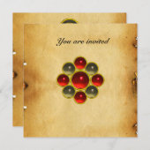 MON Ruby-Pergament Einladung (Vorne/Hinten)