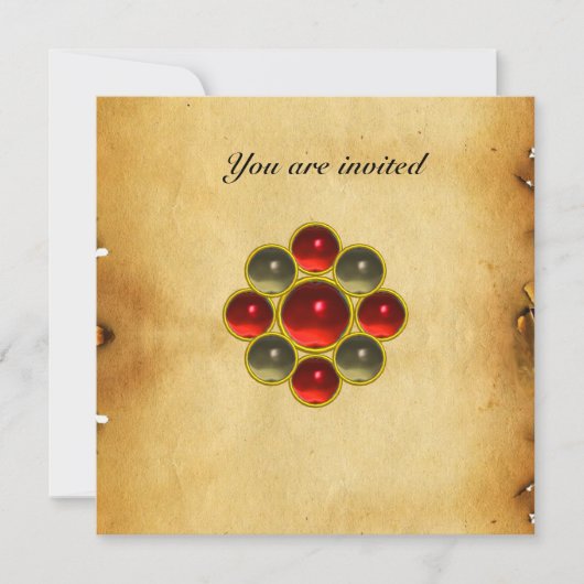 MON Ruby-Pergament Einladung (Vorderseite)