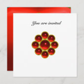 MON ruby red white Einladung (Vorne/Hinten)