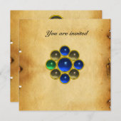 MON-Saphir-Pergament Einladung (Vorne/Hinten)