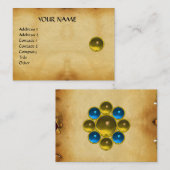 MON TOPAZ, SAPHIRE, heller Pergament Visitenkarte (Vorne/Hinten)