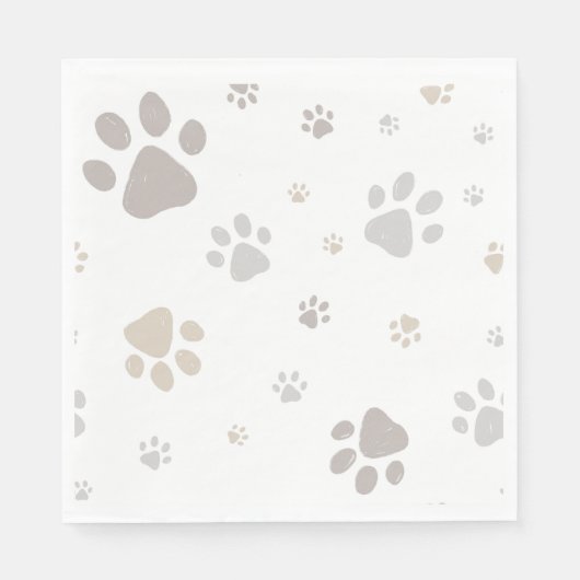 Mon Toutou French Dog Birthday Party Napkins Serviette (Vorderseite)