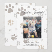 Mon Toutou French Inspired Dog Birthday Invitation Einladung (Vorne/Hinten)