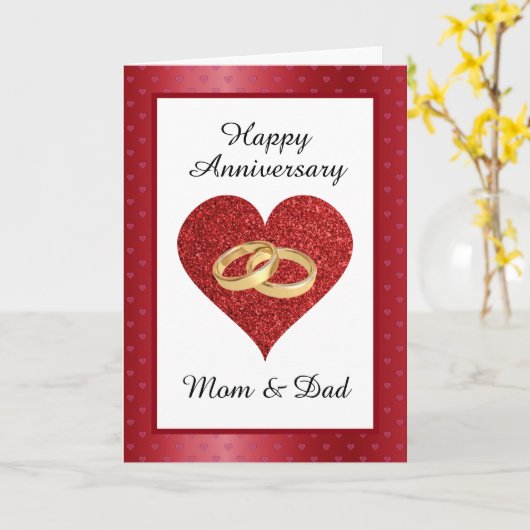 Mon & Vater Jahrestag Karte (Gelbe Blume)