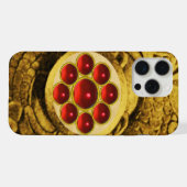 MON WITH RED RUBY GEMSTONS Gold Griffins iPhone Hülle (Rückseite (Horizontal))