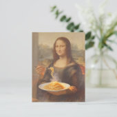 Mona and her Spaghetti Dinner Postkarte (Stehend Vorderseite)