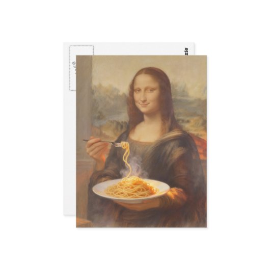 Mona and her Spaghetti Dinner Postkarte (Vorderseite/Rückseite Beispiel)