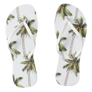 MONA Beach Watercolor Palm Tree Hochzeit Flip Flop Badesandalen