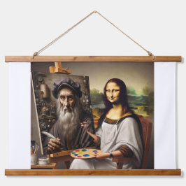 Mona Do da Vinci Wandteppich Mit Holzrahmen