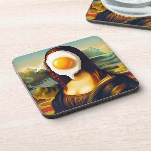 Mona Egg auf ihrem Gesicht Getränkeuntersetzer (Linke Seite)