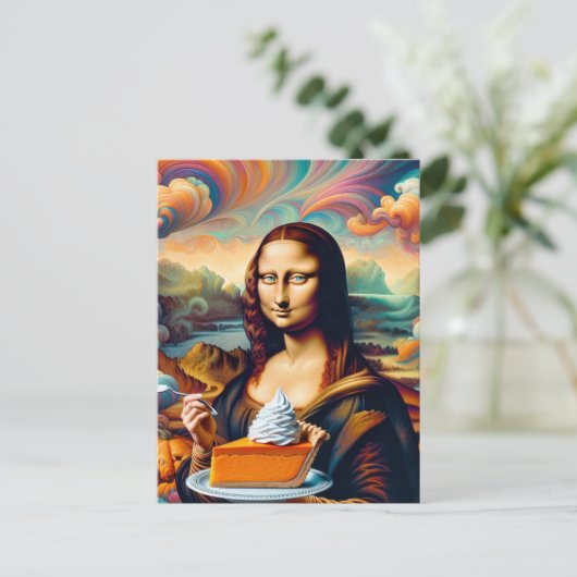 Mona Enjoys Pumpkin Pie Postkarte (Stehend Vorderseite)