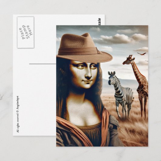 Mona geht auf Safari Postkarte (Vorne/Hinten)