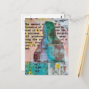 Mona gestempelte Mixed Media Postkarte