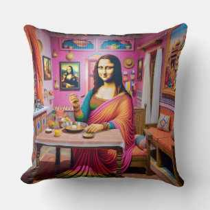 Mona isst indische Gerichte Kissen