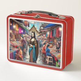 Mona ist auf dem indischen Markt in Thailand Metall Brotdose