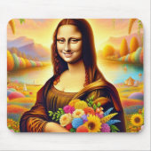 Mona lächelt und Blumen Mousepad (Vorne)