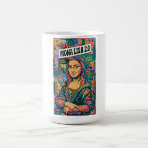 Mona Lisa 2.0 Moderner Pop-Art-Influencer-Poster - Kaffeetasse