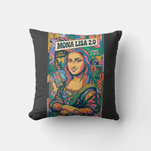 Mona Lisa 2.0 Moderner Pop-Art-Influencer-Poster - Kissen