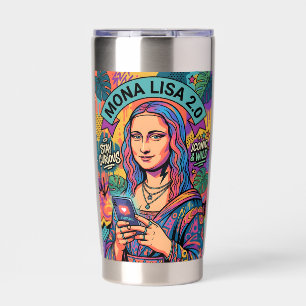 Mona Lisa 2.0 Pop Art – Moderner viraler Ikone mit Thermobecher