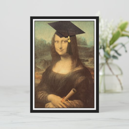 Mona Lisa Abschluss Grad Cap Ankündigung (Stehend Vorderseite)