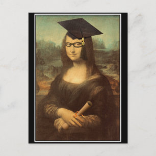 Mona Lisa Abschluss Grad Cap Ankündigungspostkarte