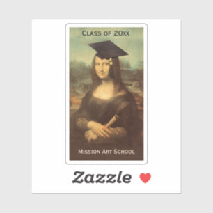 Mona Lisa Abschluss Grad Cap Aufkleber