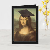 Mona Lisa Abschluss Grad Cap Karte (Gelbe Blume)
