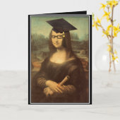 Mona Lisa Abschluss Grad Cap Karte (Gelbe Blume)