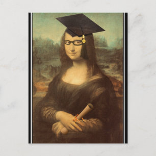 Mona Lisa Abschluss Grad Cap Postkarte