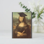 Mona Lisa Abschluss Grad Cap Postkarte (Stehend Vorderseite)