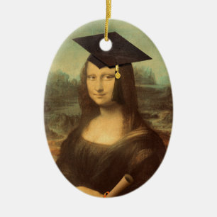 Mona Lisa Abschluss-Graduiertenmütze Keramik Ornament