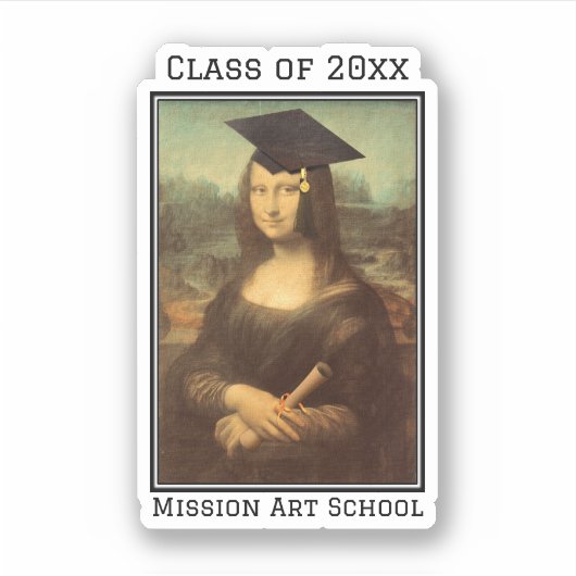 Mona Lisa Abschluss Sticker (Vorderseite)