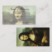 Mona Lisa (alias La Gioconda) von Leonardo da Vinc Visitenkarte (Vorne/Hinten)