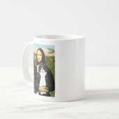 Mona Lisa - Am SH schwarz-weiße Katze Kaffeetasse (Vorderseite Links)