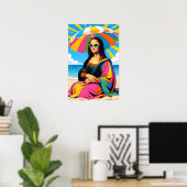 Mona Lisa am Strand Pop Art Poster (Heimbüro)