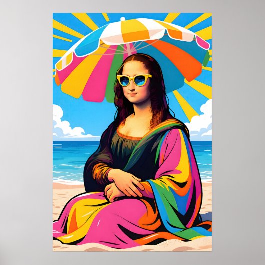 Mona Lisa am Strand Pop Art Poster (Vorne)