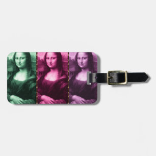 Mona Lisa Animal Print Green Pink Lila Gepäckanhänger