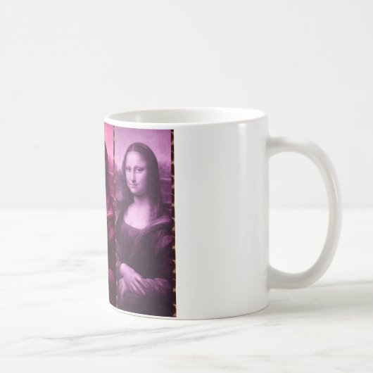 Mona Lisa Animal Print Green Pink Lila Kaffeetasse (Rechts)