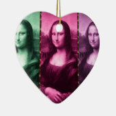 Mona Lisa Animal Print Green Pink Lila Keramik Ornament (Rechts)