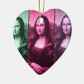 Mona Lisa Animal Print Green Pink Lila Keramik Ornament (Links)